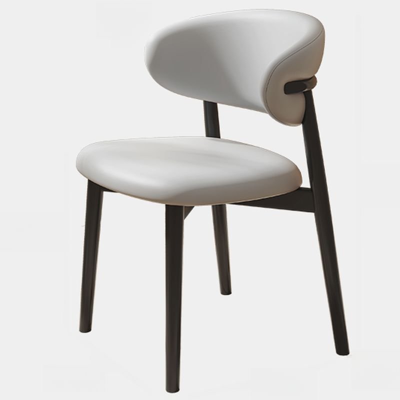 Balanced Bordered Armless Chair for Dining Room, Grey, Black