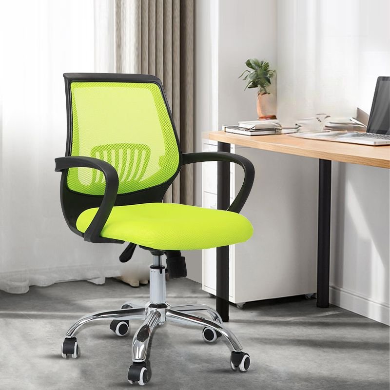Lime Green Office Furniture with Tilt Lock, Lumbar Support, Light Green, Black, Latex