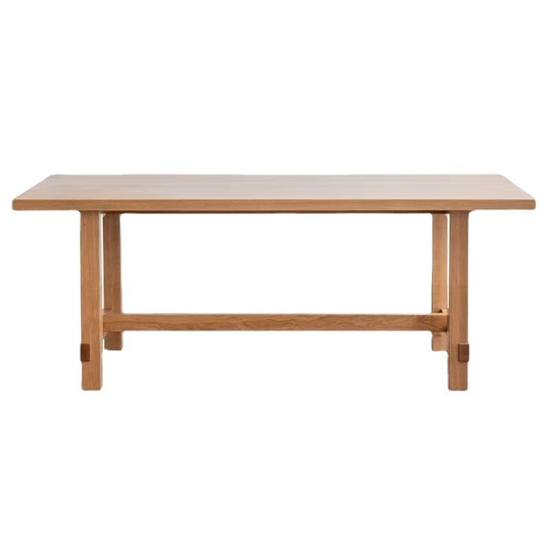 Art Deco Natural Natural Solid Wood Dining Table Set with Trestle base, Table, 1 Piece, 55.1"L x 27.6"W x 29.5"H
