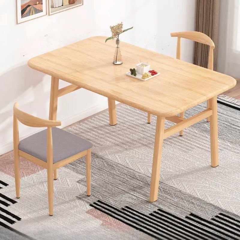 3 Piece Set Reclaimed Wood Dining Table Set in Natural, Table & Chair(s), 47.2"L x 23.6"W x 29.5"H, Wood Color