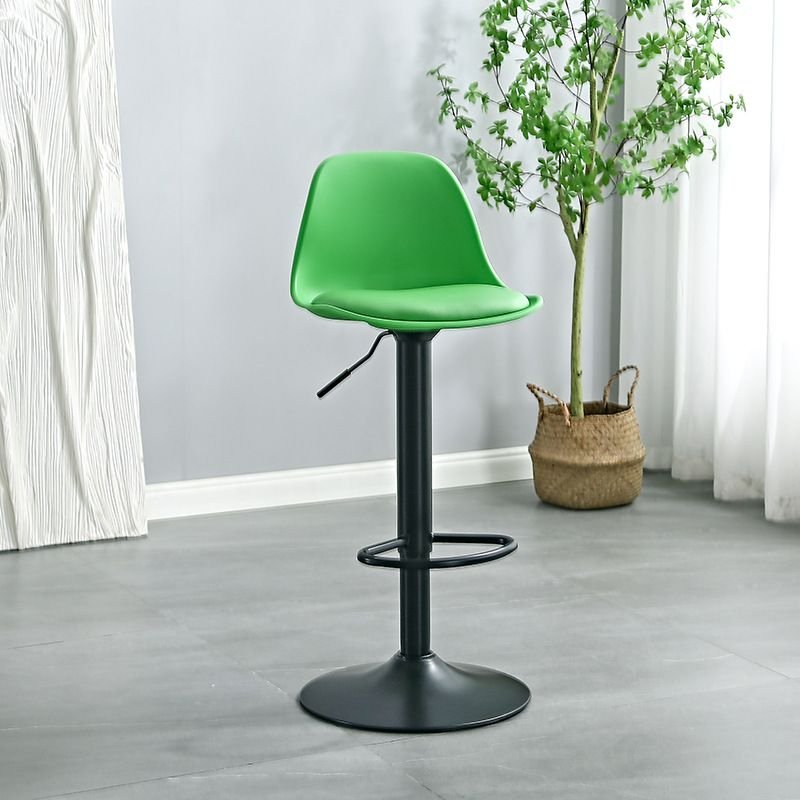 Rotatable Air-driven Bar Stools in Turquoise for the Bistro with Foot Platform T-shaped Stool, Green