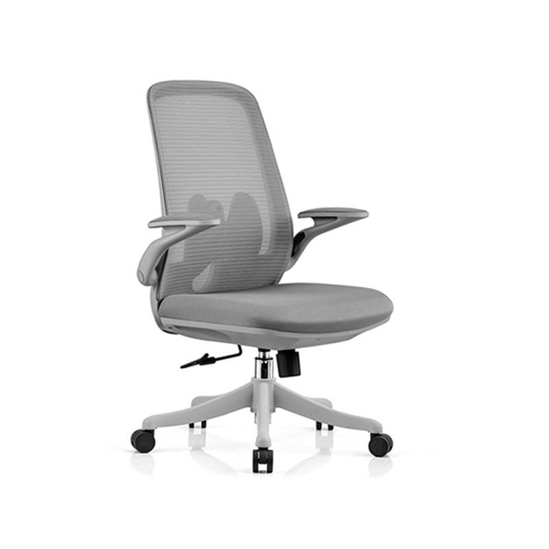 Art Deco Ergonomic Upholstered Executive Chair in Dove Grey with Back, Tilt Available and Adjustable Back Angle, Grey, Without Headrest, Casters Included