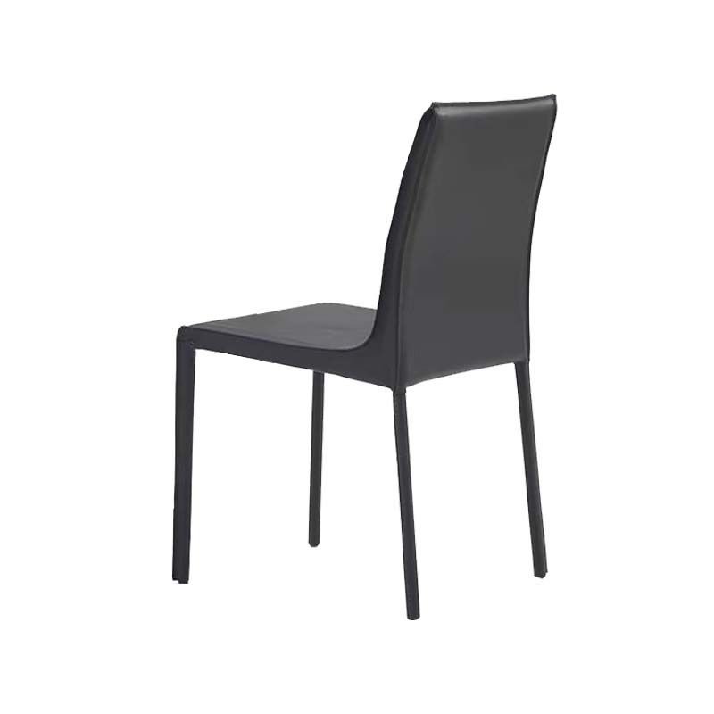 Dining Room Balanced Bordered Armless Chair, Dark Gray