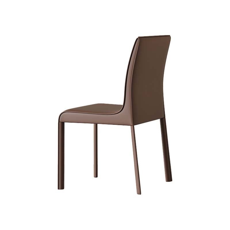 Dining Room Balanced Bordered Armless Chair, Dark Brown