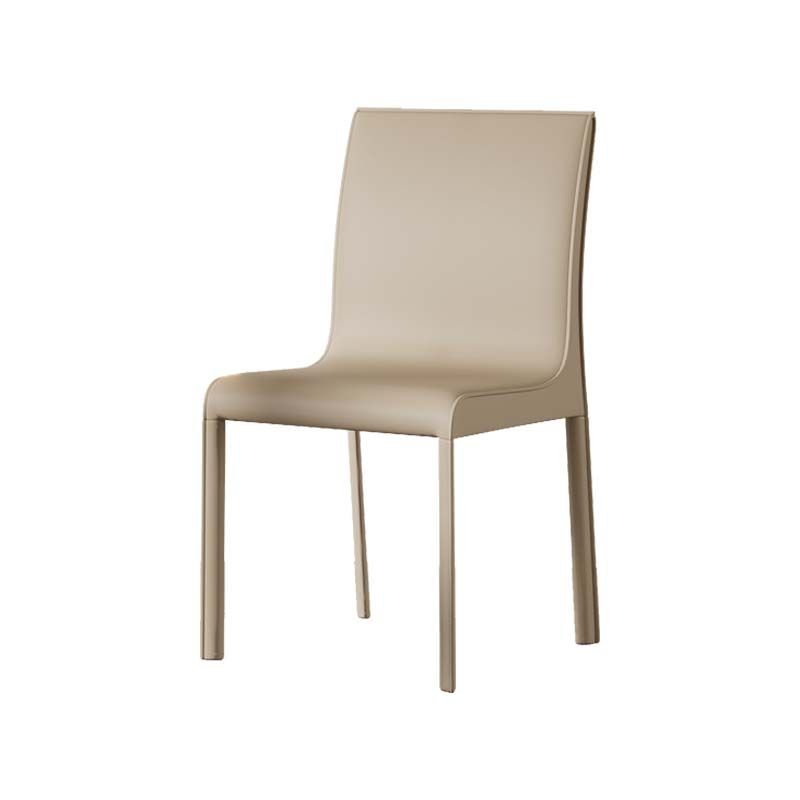 Dining Room Balanced Bordered Armless Chair, White