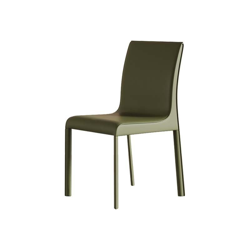 Dining Room Balanced Bordered Armless Chair with Sage Legs, Fruit Green