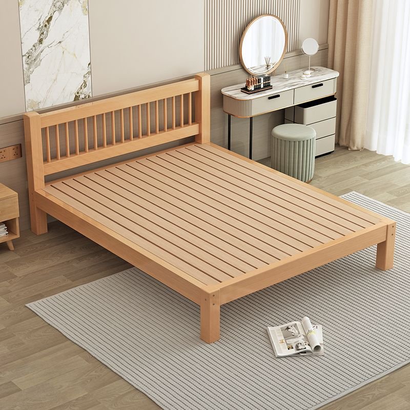 Unfinished Color Lumber Pallet Bed Frame Easy Assembly for Bedroom, 47"W x 79"L, Headboard Included