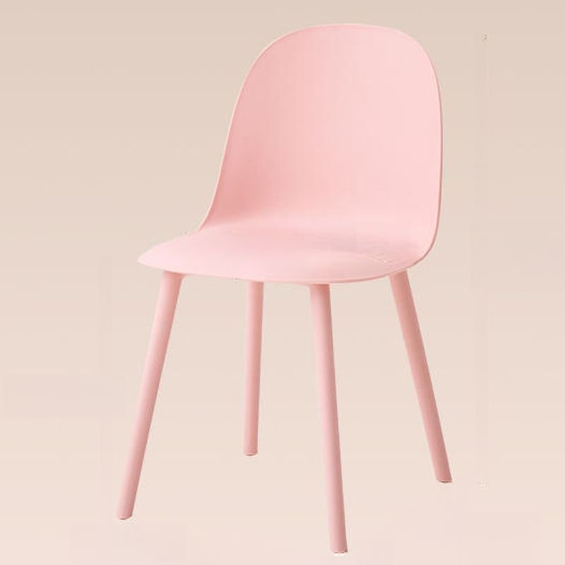 Balanced Armless Chair with Magenta Legs and Foot Pads, None, Pink