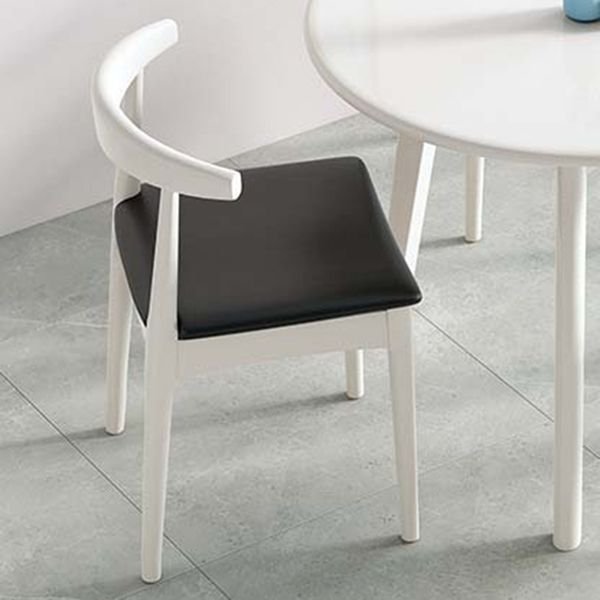 Simple Dining Table Set with Open Back Cushion Chair and Legs, 1 Piece, Not Available, White, Chair(s)