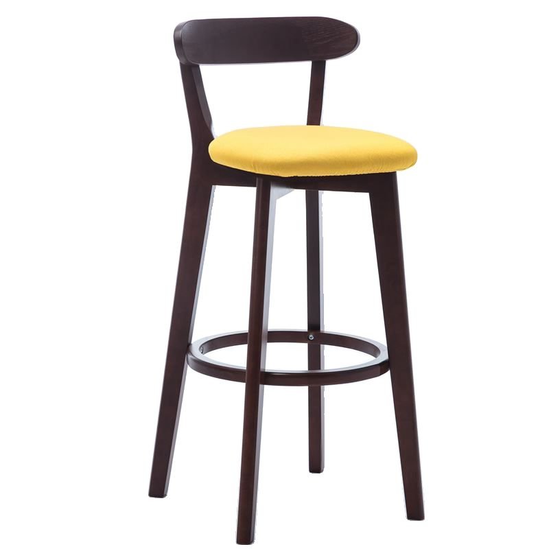 Butter Color Underneath Counter Exposed Back Bistro Stool, Yellow, Brown