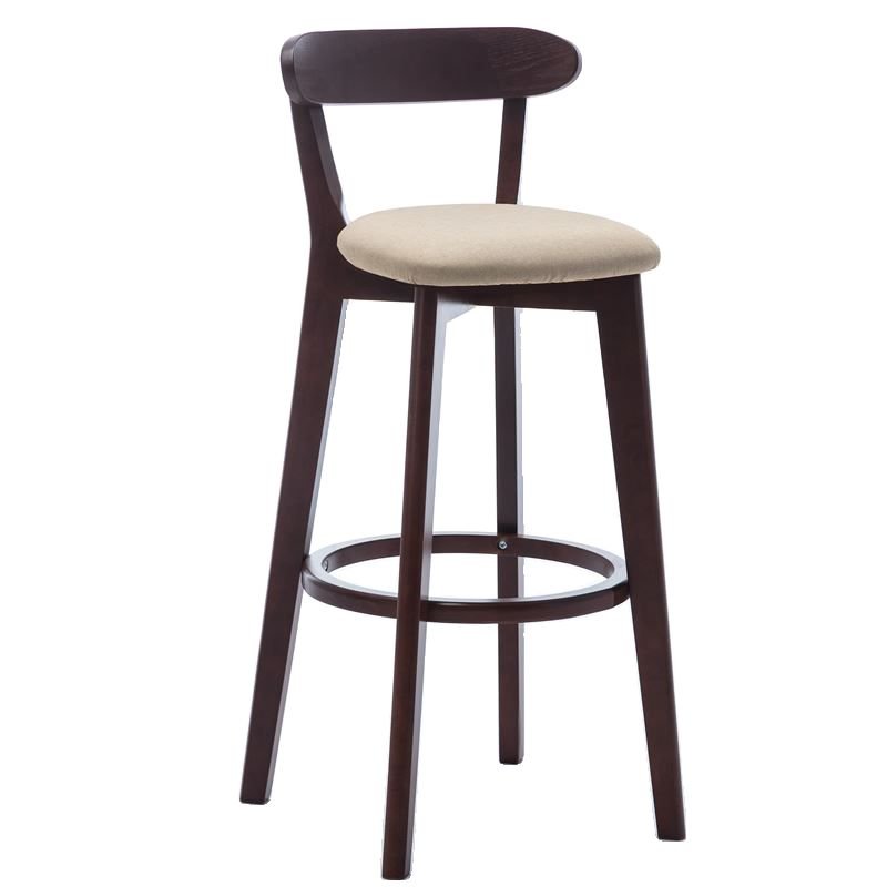 Cappuccino Underneath Counter Exposed Back Bistro Stool, Khaki, Brown