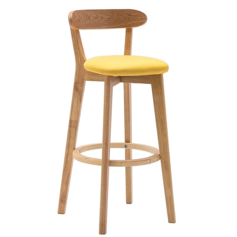 Butter Color Underneath Counter Exposed Back Bistro Stool, Yellow, Natural