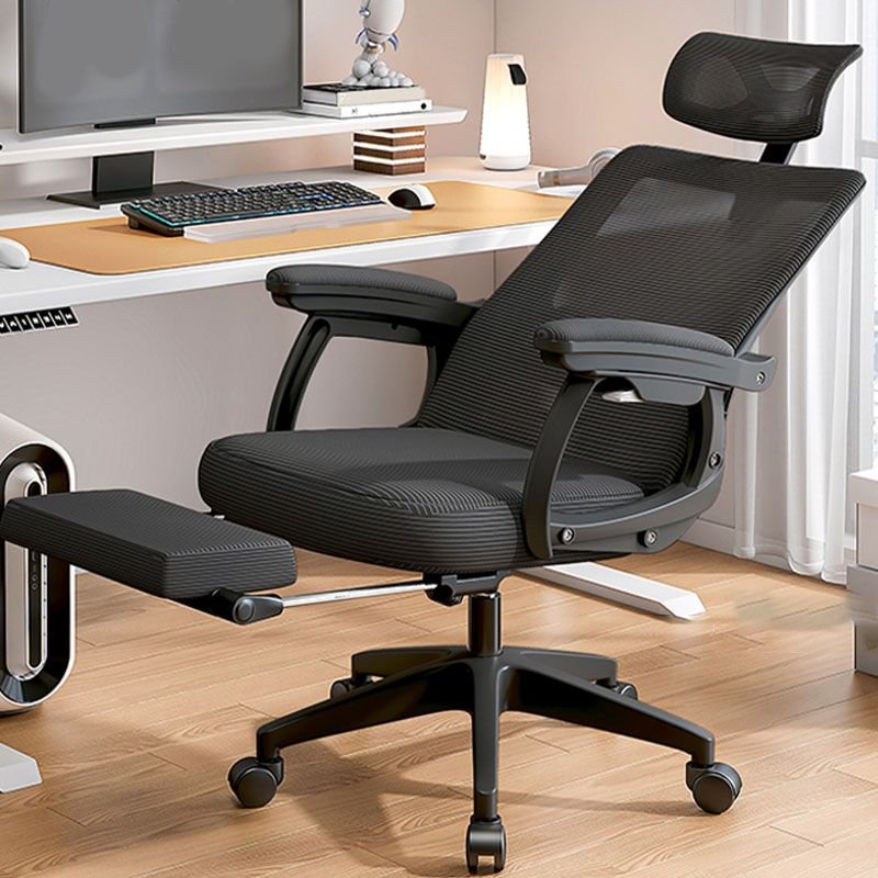 Adjustable Back Angle Ink Tilt Available Lifting Swivel Upholstered Studio Chairs with Back, Foot Pedestal and Caster Wheels, Black