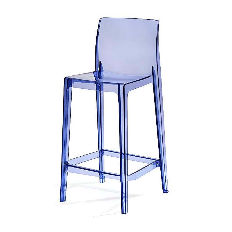 Azure Modern Simple Style Synthetic Material Equestrian Seat Bar Stools with Backrest and Leg Rest for Pub, Bar Stool(30"H), Blue