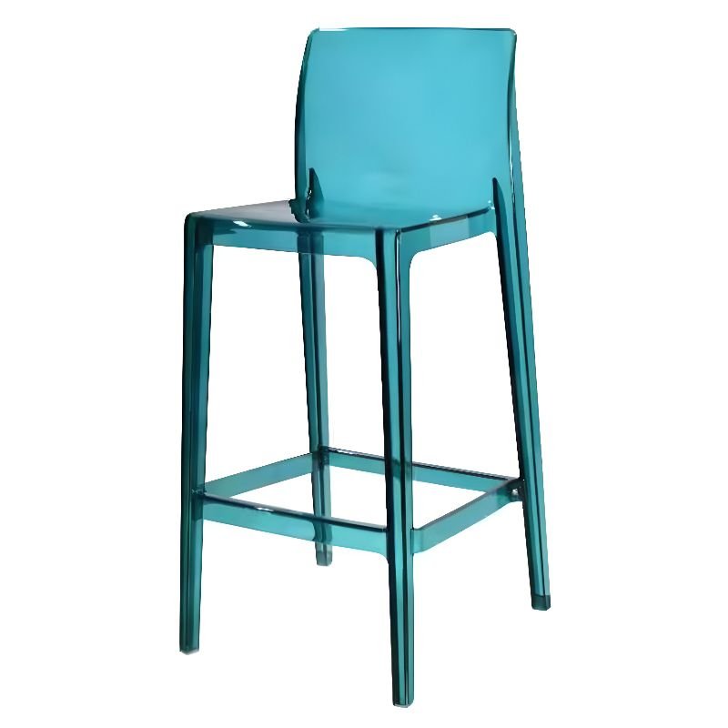 Azure Modern Simple Style Synthetic Material Equestrian Seat Bar Stools with Backrest and Leg Rest for Pub, Bar Stool(30"H), Cyan