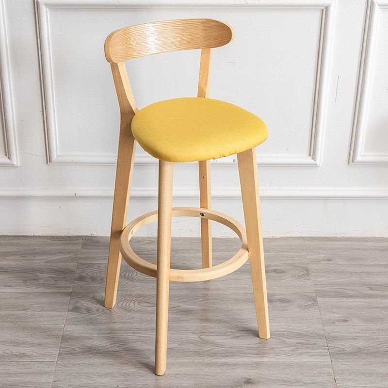 Butter Color Ventilated Back Bistro Stool for Bistro, Linen, Yellow, Natural