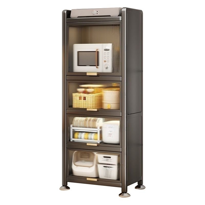 1 Shelf Casual Dove Grey Iron Narrow Kitchen Storage Cabinet, Functional Storage Cabinet, 18"L x 14"W x 61"H