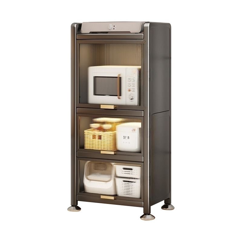 1 Shelf Simple Dove Grey Iron Narrow Kitchen Storage Cabinet, Kitchen Cupboards, 16"L x 14"W x 48"H