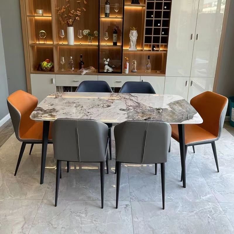 Casual Rectangular Dining Table Set with Fixed, 4-Leg and a Slate Top, Table, 1 Piece, 47.2"L x 27.6"W x 29.5"H, Gray Pandora