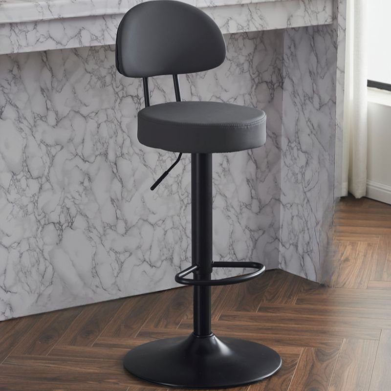 White/Carnation/Butter Color Bow-shaped Back Turn Stools Bar Stools for Pub - Dark Gray Faux Leather Black