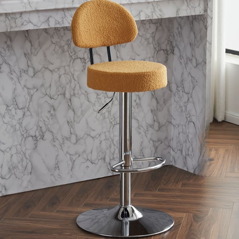 White/Carnation/Butter Color Bow-shaped Back Turn Stools Bar Stools for Pub - Ginger Silver Sherpa