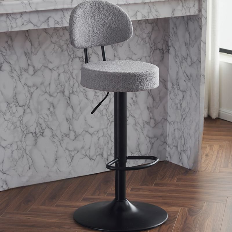 White/Carnation/Butter Color Bow-shaped Back Turn Stools Bar Stools for Pub - Grey Black Sherpa