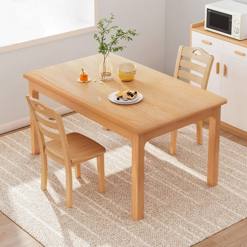 3 Piece Rectangle Dining Table Set in Sand with a Tabletop in Faux Wood and Ladderback for 2 Chairs, Table & Chair(s), 55.1"L x 23.6"W x 29.5"H, Natural