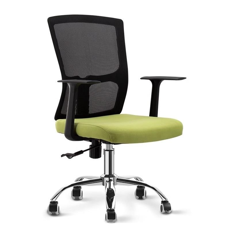 Adult Office Furniture with Airy Cushions, Cross-Leg Design, Lime Green Seating, Tilt Lock, and Back Support, Green, Steel