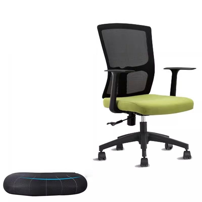 Adult Office Furniture with Airy Cushions, Cross-Leg Design, Lime Green Seating, Tilt Lock, and Back Support, Green, Nylon