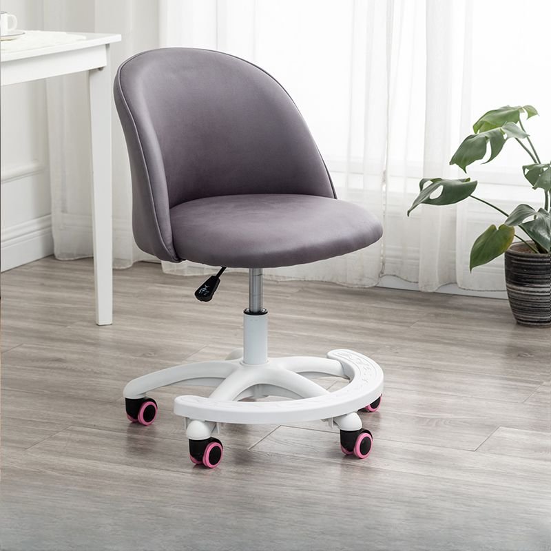 Art Deco Ergonomic Swivel Height Adjustable Dove Grey Faux Leather Office Furniture with Footrest and Wheels, Gray, Tech Cloth