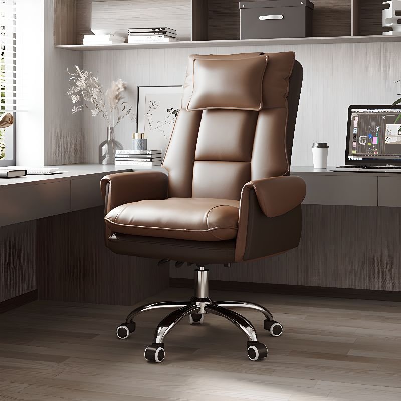 Adult Sepia Office Furniture with Air, Reclining, and Back Support, Without Footrest, Light Brown