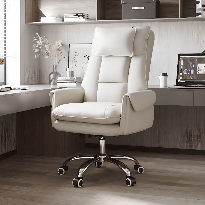 Adult Beige Office Furniture with Air, Reclining, and Back Support, Without Footrest, Beige