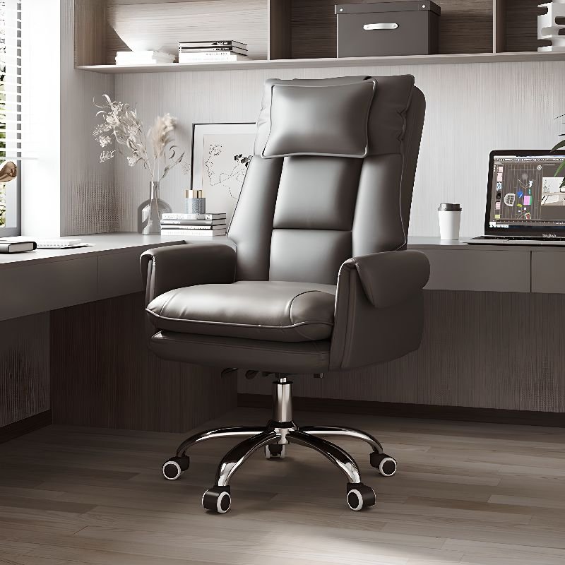 Adult Office Furniture with Air, Reclining, and Back Support, Without Footrest, Grey