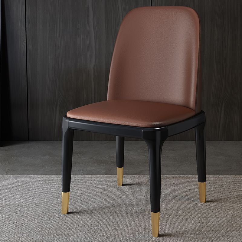 Auburn Armless Chair for Dining Room with Sturdy Build, Black/ Gold