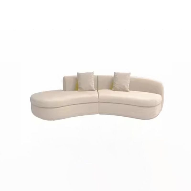 5-Seater Curved Left Hand Facing Corner Sectional with Concealed Support, 110"L x 35.5"W x 27.5"H, Frosted Velvet