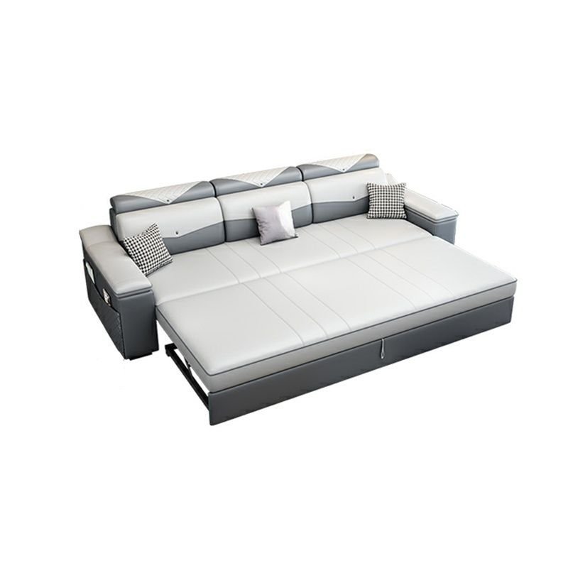 Foldable Straight Horizontal Under-seat-storage Sofa for Living Room, Tech Cloth, 83"L x 35"W x 34"H