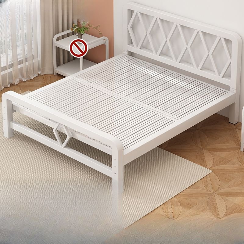 Alloy Pallet Bed Frame with Open-Frame Headboard Living Room, Easy Assembly, 39"W x 79"L, White