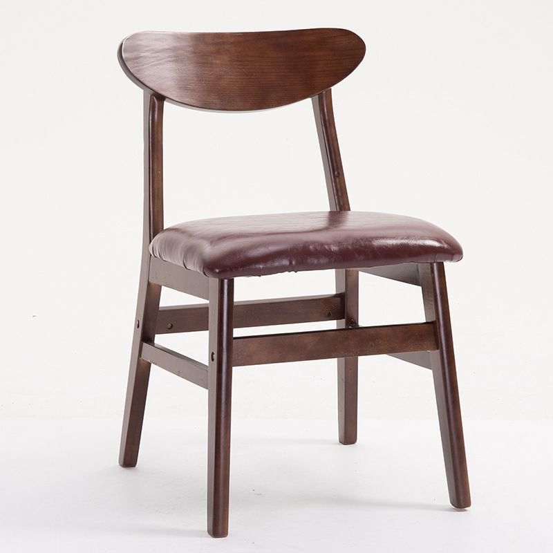 Auburn Colored Sturdy Framed Side Chair with Foot Pads, Walnut