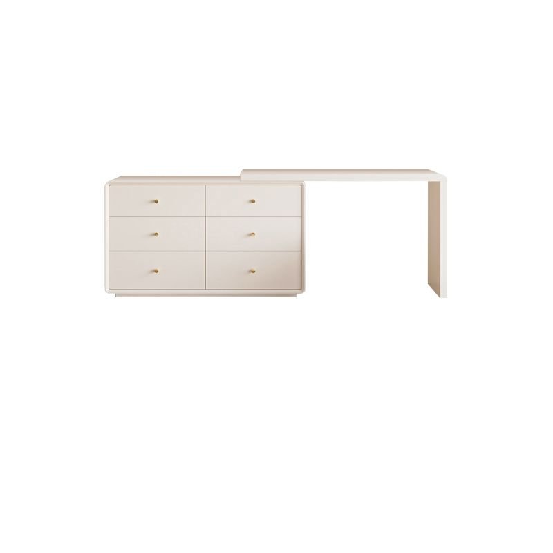 Composite Wood Scalable 2-in-1 Sleeping Room Push-Pull No Floating Dressing Table, Make Vanity (47") & Dresser (63")