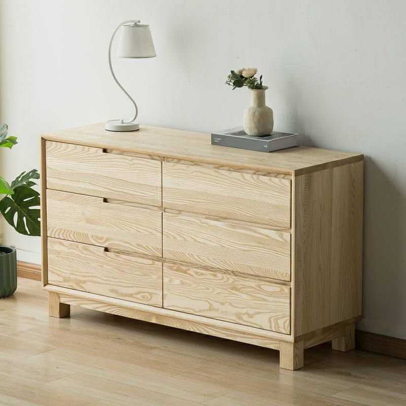 3 Tiers Art Deco Light Wood Console Dresser for Bedroom, 51.2"L x 17.7"W x 31.5"H