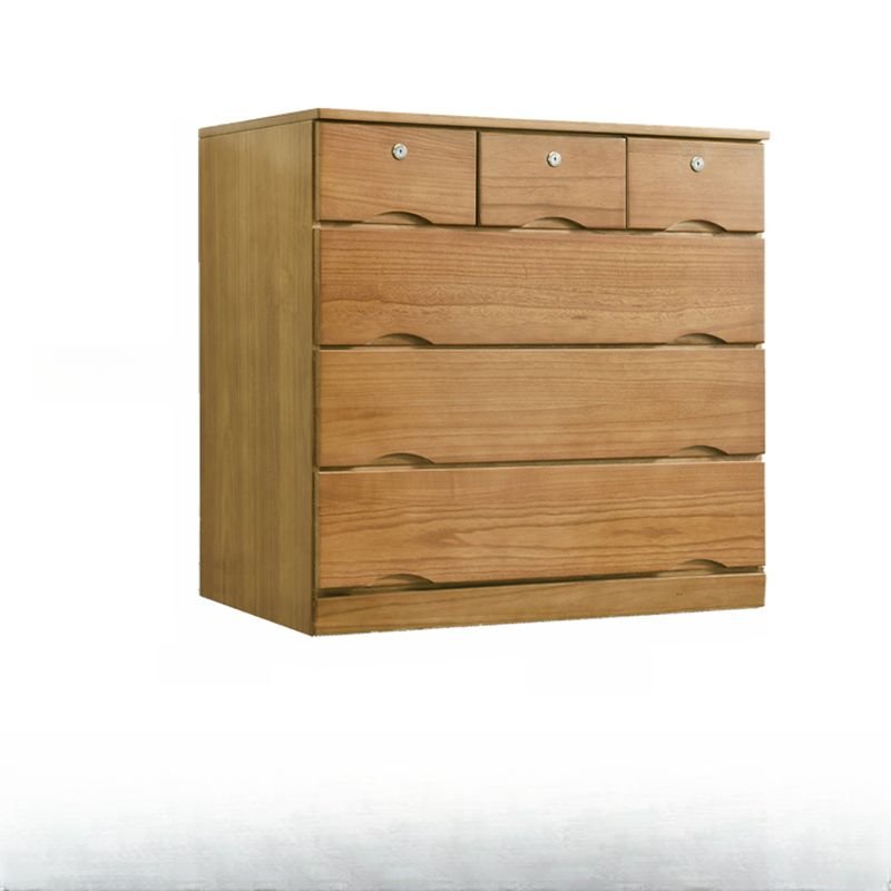 Casual Timber Semainier Vertical with 6 Drawers for Sleeping Quarters, Natural, 35.5"L x 18"W x 33"H