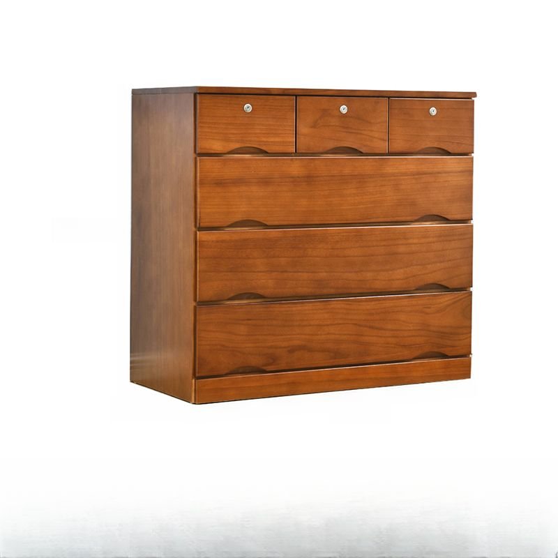 Casual Timber Lingerie Chest Vertical with 6 Drawers for Sleeping Quarters, Nut-Brown, 35.5"L x 18"W x 33"H