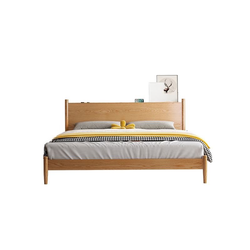 Unfinished Color Pallet Bed Frame Solid Color Natural Wood for Bedroom, 47"W x 79"L, Storage Not Included