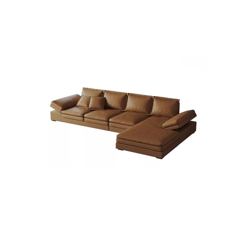 L-Shape Mocha Pine Right Sofa Recliner, Tech Cloth, 146"L x 75"W x 35"H