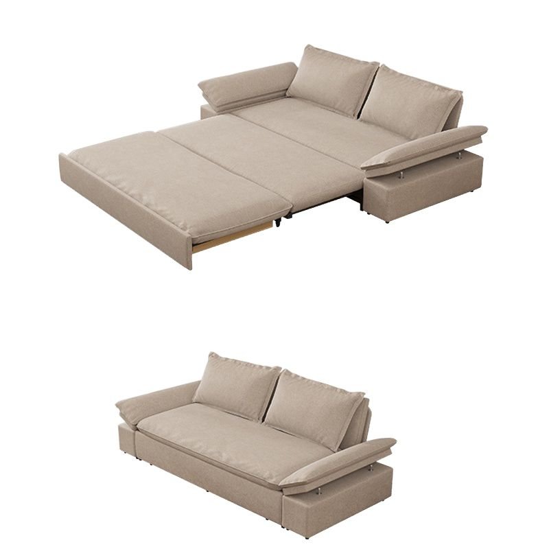 1 Person Twin Size Chalk Moisture-proof Sponge Futon Sofa with Pillow Top Arm & Pillow Back, Storage Not Included, 55"L x 32"W x 31"H