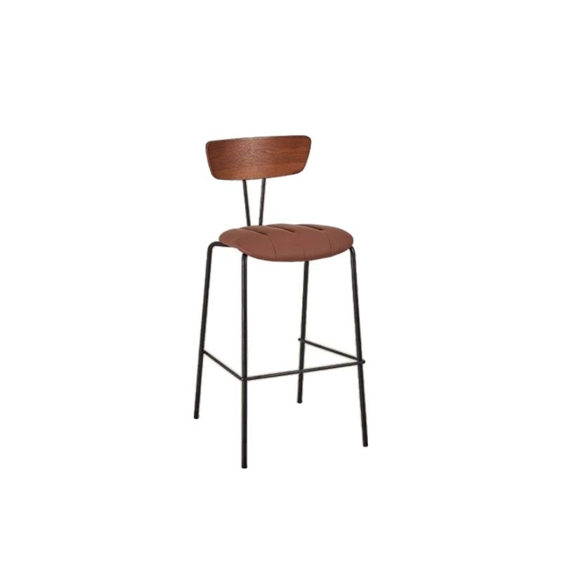 Cappuccino Tabouret with Exposed Back Bistro Stool, PU (Polyurethane), Brown, Bar Stool(30"H)