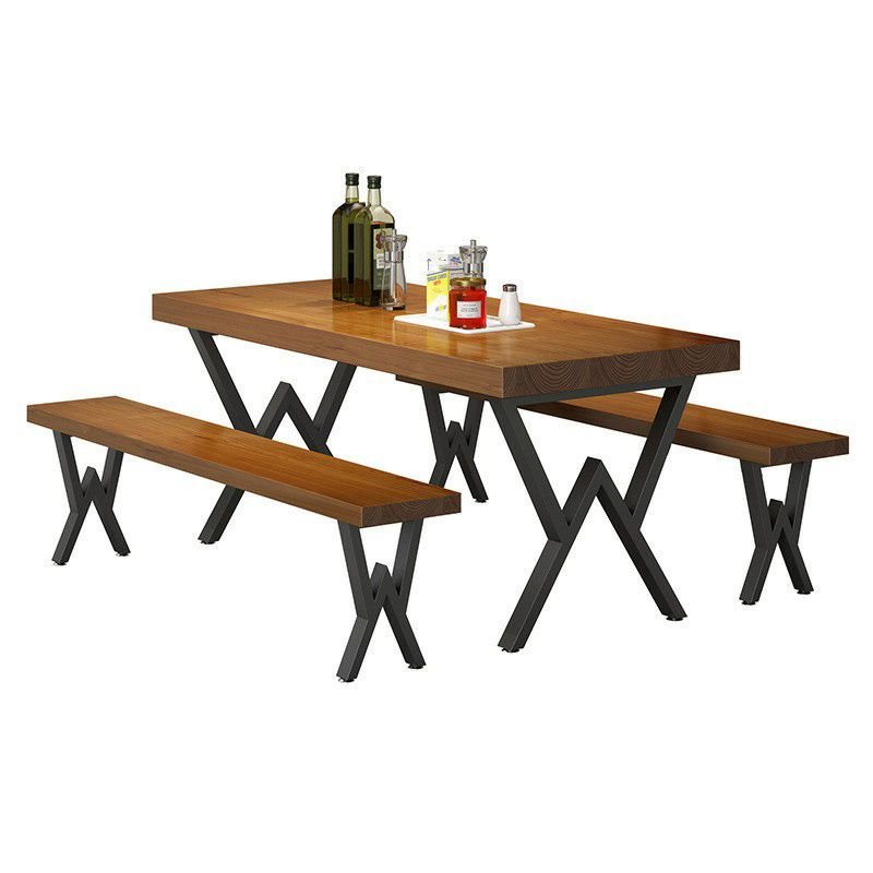 Antique Dining Table Set in Espresso Finish with a Natural Solid Wood Tabletop for 10, 1 Piece, 86.6"L x 35.4"W x 29.5"H, Not Available, Table