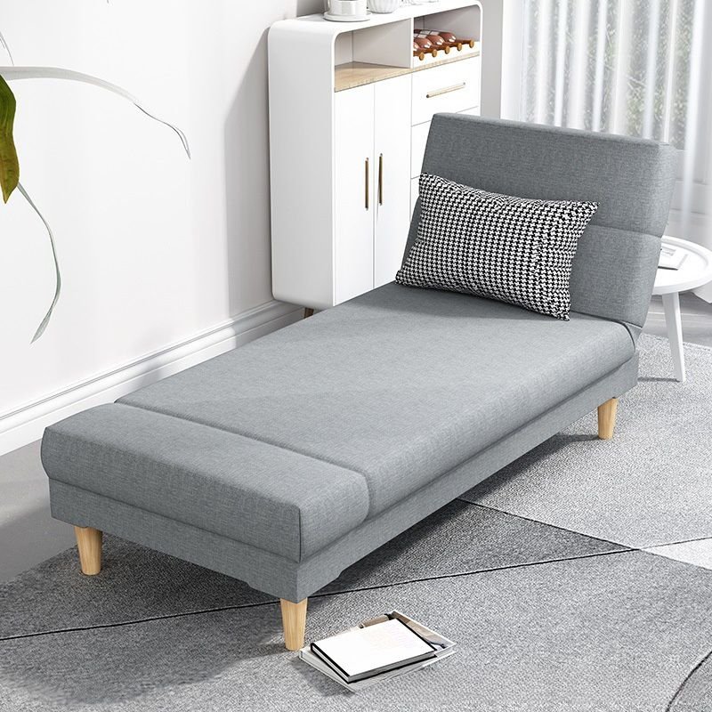 1 Person Twin Size Grey Water-resistant Sponge Pillow Back Futon Day Bed, 1 Pillow, Light Gray, 57"L x 33"W x 30"H