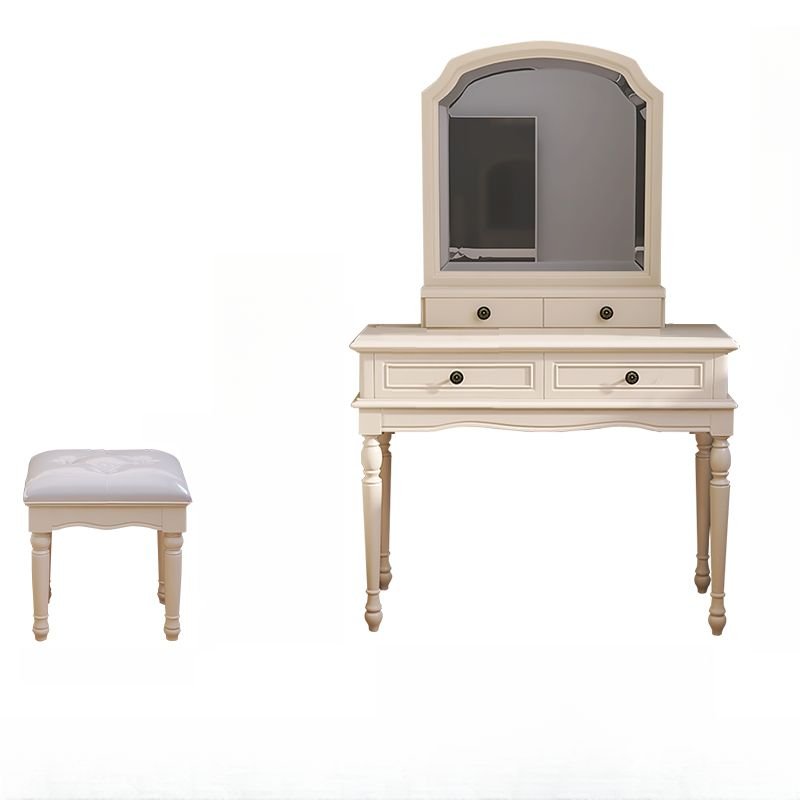 Classicist Natural Wood Dressing Table Push-Pull No Floating Dressing Table, Makeup Vanity & Stools, 43"L x 20"W x 62"H