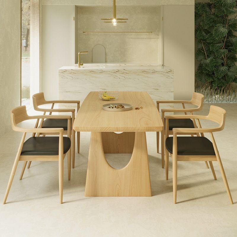 Casual Pine Dining Table Set with Warm Wood Finish Rectangle Table and Upholstered Chairs for Seats 4, Table & Chair(s), 5 Piece Set, 47.2"L x 23.6"W x 29.5"H